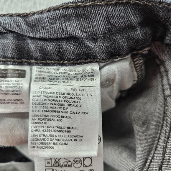 Levis Jeans Mens 29x30 Black 505 Straight Leg Distressed Denim Classic - Picture 6 of 16